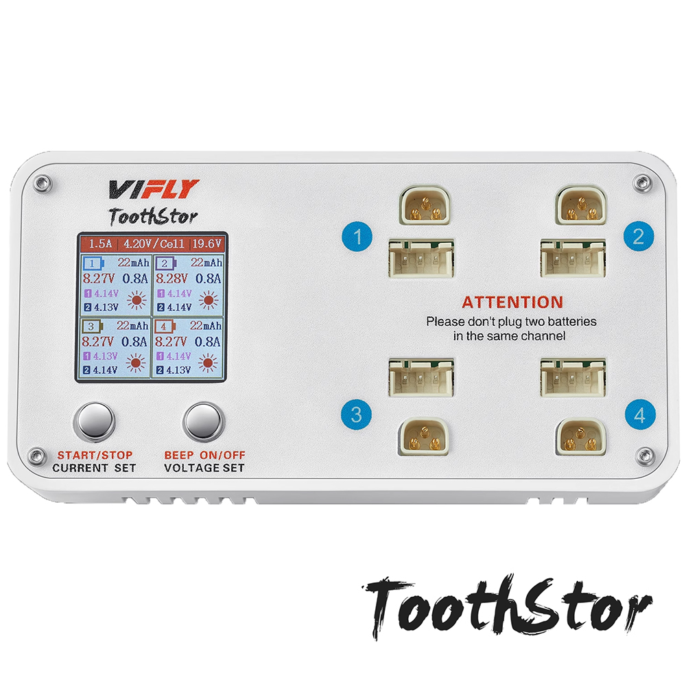 Fpv Drone Charger - VIFLY Toothstor 4 Channel 2S LiPo