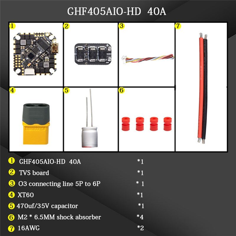 ABTI-GHF405AIO-HD 40A AIO Flig - đánh giá và giá Fpv Drone Flight Controller